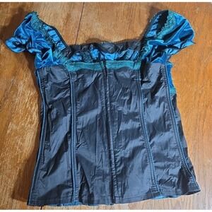 Vintage Tripp NYC Green Corset Top Size 3 See Measurements ‎ Renaissance Y2K